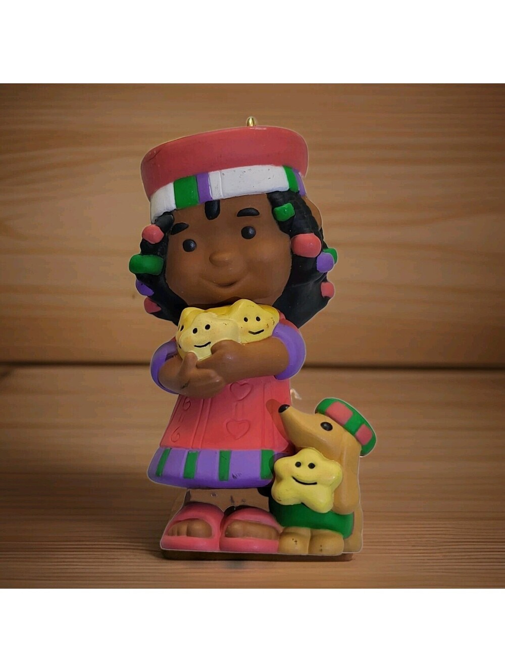 Vtg Hallmark 1996 Christmas Ornament Kwanzaa with My Doggy StarsEUC 3D 2.5" A19